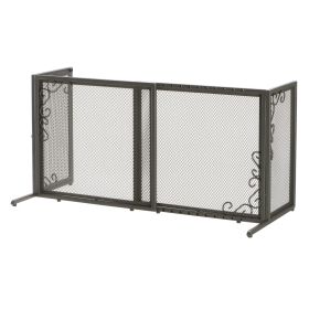 Richell Small Freestanding Metal Mesh Pet Gate in Black