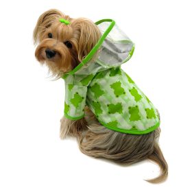 Clear View Froggy Raincoat with Fleece Lining and Detachable Hood (Color: Blue, Size: L)