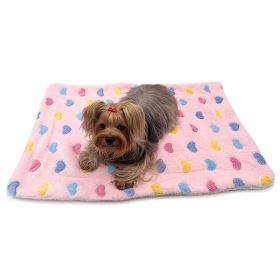 Ultra Plush Colorful Hearts Blanket (Color: Pink, Size: 50" x 30")