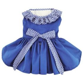 Blue Gingham Dress with Matching Leash (Option: Medium)