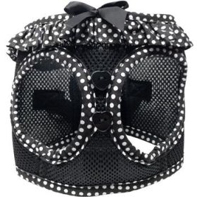 American River Choke Free Dog Harness Polka Dot Collection (Color: Black and White Polka Dot, Size: 3X-Large)
