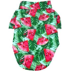 Hawaiian Camp Shirt - Juicy Watermelon (Option: Large)