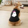 Cute Ghost with Bow Dog Shirt - Jet Black