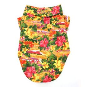 Hawaiian Camp Shirt - Sunset Hibiscus (Option: X-Large)