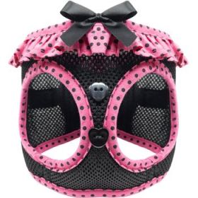 American River Choke Free Dog Harness Polka Dot Collection (Color: Hot Pink and Black Polka Dot, Size: 3X-Large)