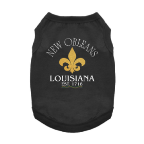 New Orleans LA Dog Shirt - Jet Black (Option: X-Large)