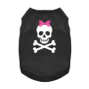 Pirate Skull with Pink Bow Dog Shirt - Jet Black