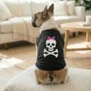 Pirate Skull with Pink Bow Dog Shirt - Jet Black