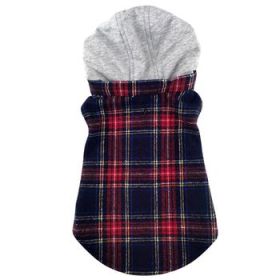 Weekender Dog Sweatshirt Hoodie - Red and Black Plaid Flannel (Option: Large)