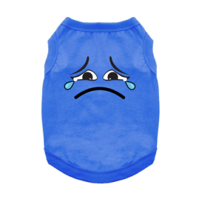 Sad Face Dog Shirt - Nautical Blue (Option: Small)