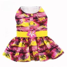 Tropical Sunset Dog Dress with Matching Leash (Option: Small)