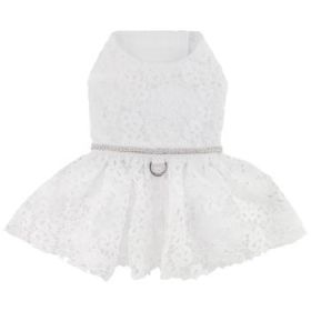 White Lace Dog Wedding Dress with Matching Leash (Size: Medium)