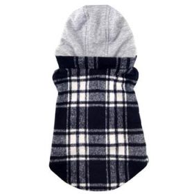 Weekender Dog Sweatshirt Hoodie Black & White Plaid Flannel (Option: Small)