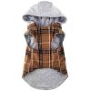 Weekender Dog Sweatshirt Hoodie Brown and Black Plaid Flannel